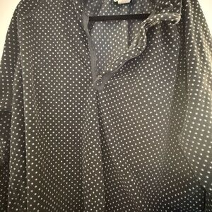 THE GREAT. Gray Polka Dot Sweatshirt